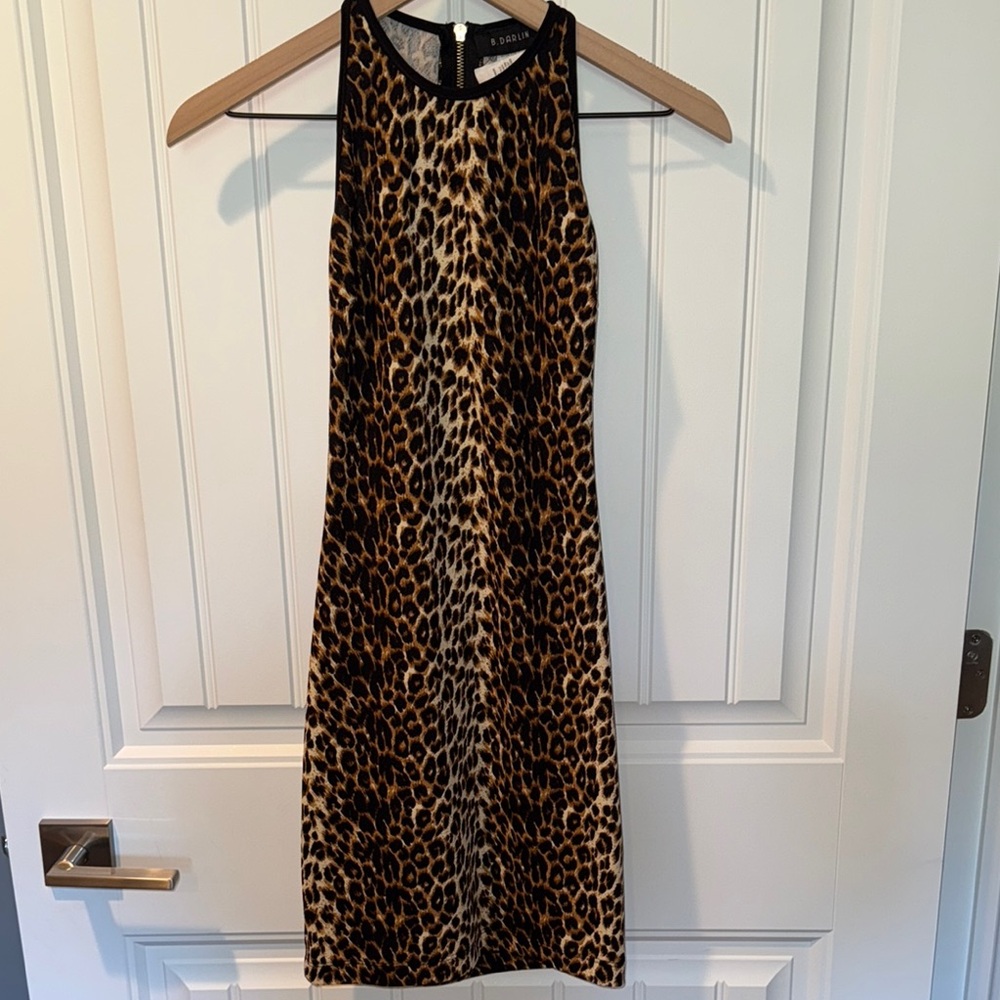 B Darlin Brown and Black Halter Sheath Mini Dress